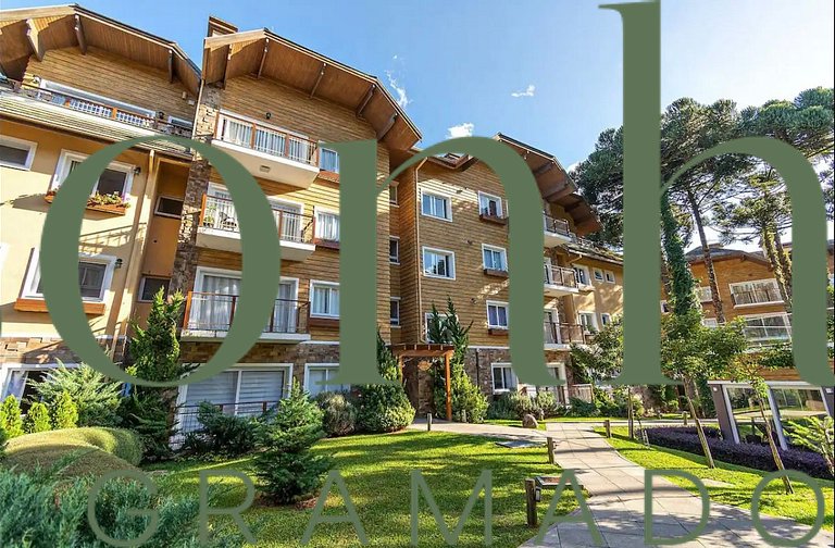 Excelente Apto com lareira e piscina aquecida