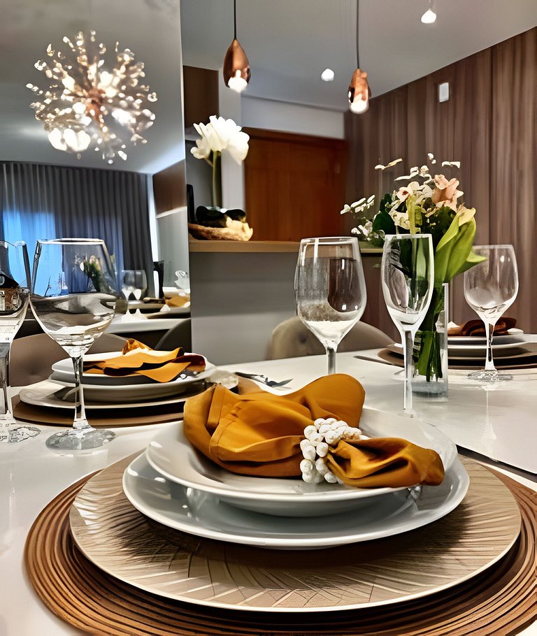 Lindo Apto em cond. com piscina aquecida e ofurô